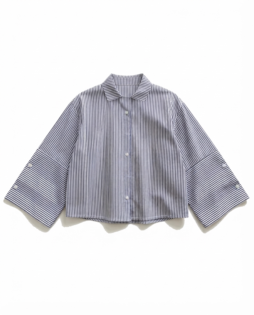Chemise rayée manches 3/4